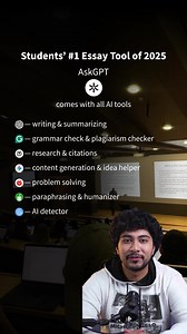 Whether you’re a student, researcher, or writer — this AI gets it. It edits, checks, and refines every word. You focus on ideas, AskGPT handles the rest. | Smart AI Assistant | Facebook