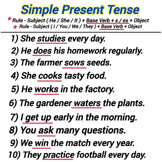 simple present tense examples