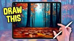 【Procreate】新手级教程 手把手一步步教你绘制这幅秋天树林插画用系统自带笔刷 from James Julier Art Tutorials