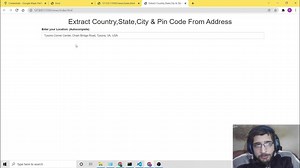 Javascript Geolocation API Project to Extract Country,State,City & Zip Code From Google Autocomp