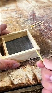 Wooden box crafted with pyramid lid detail
