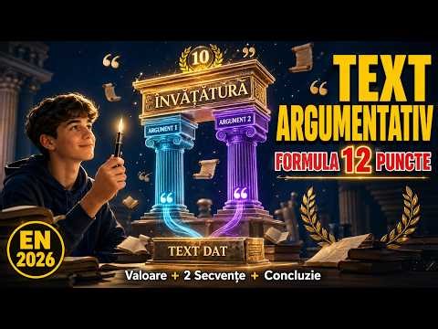Cum Scrii Itemul 9 de la Română | Text Argumentativ cu 2 Secvențe | EN 2026 🎯