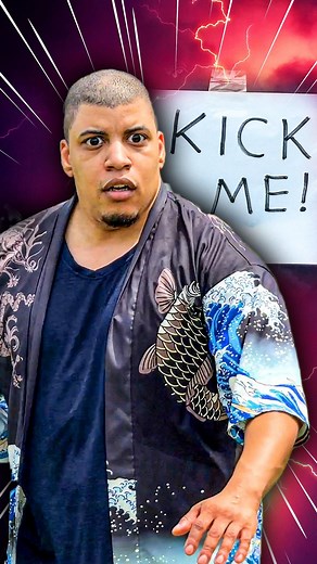 Trapped in Anime on Instagram: "Would you kick me or nah? #prank #prankvideo #anime #kickme"