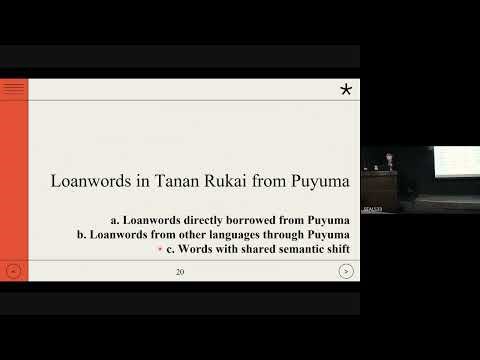 [SEALS 33] Chih‐Hung YANG “Language contact between Rukai and other southern Taiwan Austronesian ...