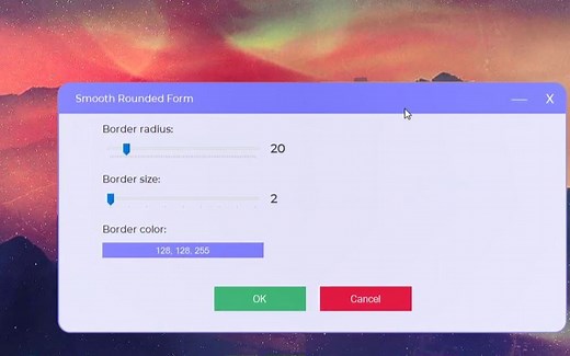 WinForms C# 自定义控件 创建form窗体四周圆角