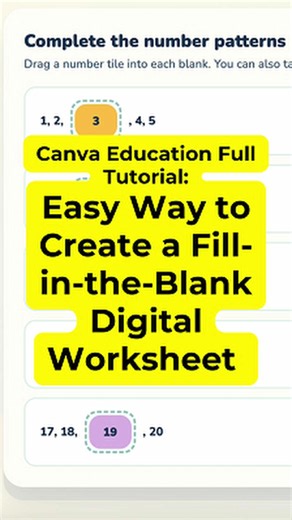 Canva Education Full Tutorial: Easy Way to Create a Fill-in-the-Blank Digital Worksheet 💯 #canva #canvadesign #canvaforbeginners #canvaeducation #CanvaForTeachers