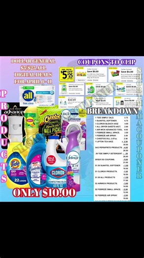 DOLLAR GENERAL $5/$25 ALL DIGITAL DEALS FOR APRIL 6 - 11 #savingmoney #dollargeneral #learntocoupon