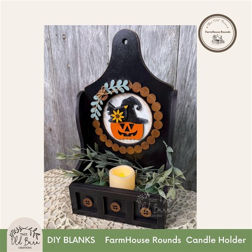 DIY Farmhouse Rounds Shaker Box Candle Holder | Tealight Display | Wood Craft Blank - Etsy