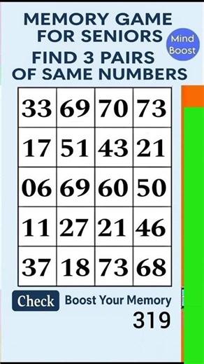 Brain Exercise for Seniors – Boost Your Memory Daily | Match the Numbers