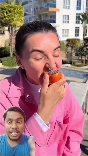 Have you ever tried iron tangerines🍊🚆😅🤣#shorts #khamitovy#martaandrustam