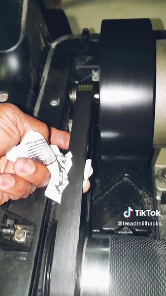How to clean oil from your drive belt to elimate slipping. #hacks #drivebelt #treadmillhacks #gymhacks #fitnesshacks #treadmill #treadmillrepair #treadmilloil #exerciseequipment #cardioequipment #lifehacks '