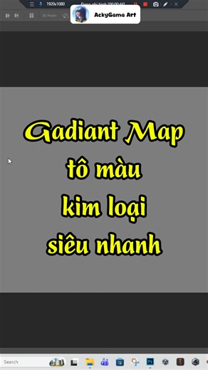 Gradient Map tô màu kim loại siêu nhanh #ackygama #digitalart #illustration #kimloai #gradient | Ackygama Art