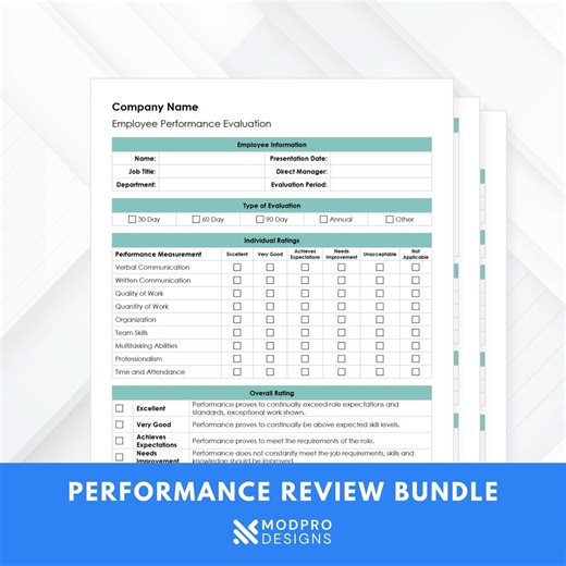 Performance Review Template – Employee Evaluation & Salary Review – Editable MS Word HR Form – Instant Download - Etsy New Zealand