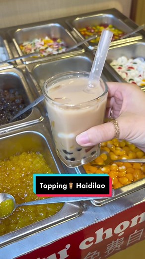 Trải nghiệm quầy topping trà sữa tại Haidilao Vincom