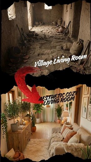 Mud Hall → Pinterest Aesthetic Cozy Living Room transformation video.#hometransformation #coffee