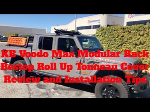 KB Voodoo Max Modular Rack and Bestop Roll up Tonneau Cover Combo for the Jeep Gladiator Mojave