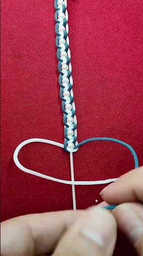 “Most Beautiful Beaded Macrame Bracelet 💙✨ | Easy & Satisfying DIY Tutorial #Shorts #diy