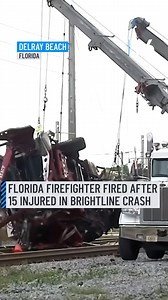16K views · 54 reactions | A firefighter has officially been fired after 15 were injured when a Brightline train collided with a Delray Beach Fire Rescue truck. Driver-engineer David Wyatt was fired after an investigation was launched by the city. In response, the city says it is "reviewing and strengthening our training protocols, operational procedures, and oversight practices" after this investigation. #firetruck #train #crash #driver | NBC 6 | Facebook