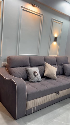 L shape Sofacumbed design ideas !! #sofabed #interiordesign #shorts #viral