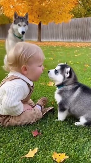 Baby & Puppy Funny Moment 😂👶🐾 | Mother Dog Intervenes ❤️