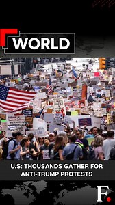 #FPReels: Anti-Trump Protesters Hit Streets In Washington, New York Thousands of Americans gathered on the streets to protest against US President Donald Trump's policies. Protesters opposed deportations, government firings, and the Ukraine and Gaza war. Massive rallies were held in Washington, New York, Los Angeles (L.A) and Chicago. | Firstpost