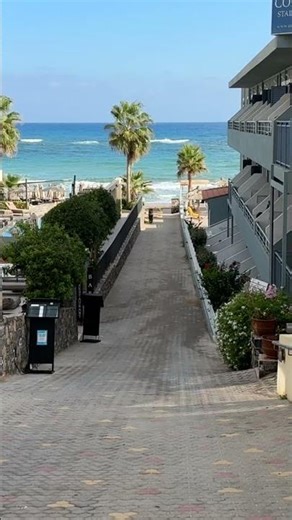 A view of the beach from the strip in Stalis, Crete