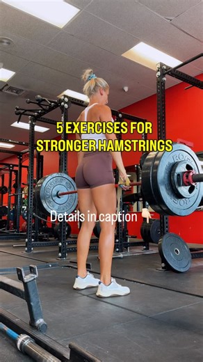 Madeleine | Running, Plyometrics & Strength Training on Instagram: "5 EXERCISES FOR STRONGER HAMSTRINGS💪🏻🔥 Save this post to give them a try and comment SPEED below if you want a link to my strength training program. 1.RDLs (Romanian Deadlifts): RDLs build strong, resilient hamstrings by loading them through a controlled hip hinge and long muscle length. Keep a neutral spine, push the hips back and lower the weight until you feel a deep hamstring stretch, then drive the hips forward to stand 