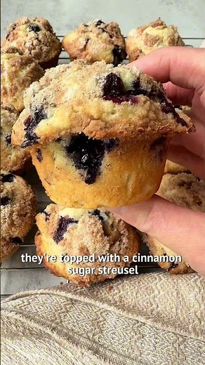 Blueberry Muffins made with Sourdough Discard
