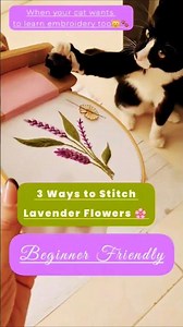 ✅ 3 Ways to Stitch Lavender Flowers 🌸 Easy Embroidery for Beginners