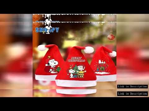 Snoopys Christmas Hat Cute Adult Child Hats Cartoon Graphic Printed Caps Xmas Accessories Girls Boys