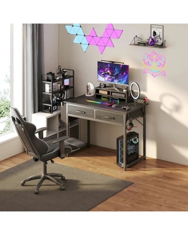 Small Black Writing Desk With Drawers, 32-inch Compact Study Table, Gaming Desk - Etsy