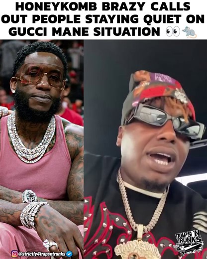 HoneyKomb Brazy speaking out on the Gucci Mane situation and he not feeling the silence… saying if you got something to say, stop biting your tongue and put it out there for everybody to hear 👀🐀 he even calling out folks who stay quiet as weak, making it clear he’d rather you stand on how you feel than keep it behind closed doors.What makes it hit different is Brazy already been vocal about the whole “f*ck the streets” talk before, so to him this just more of that same energy… say it with your