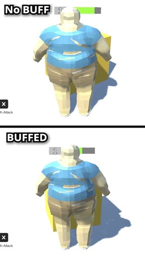 Buff Food #gamedev #lowpoly #unity #unity3d #indiegame #devlog #Fat #combat #actiongames #powerups