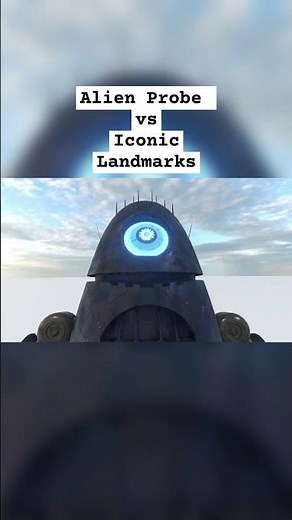 Alien Probe vs Iconic Landmarks#animation#alienprobe#landmark#3Danimation #movie #film