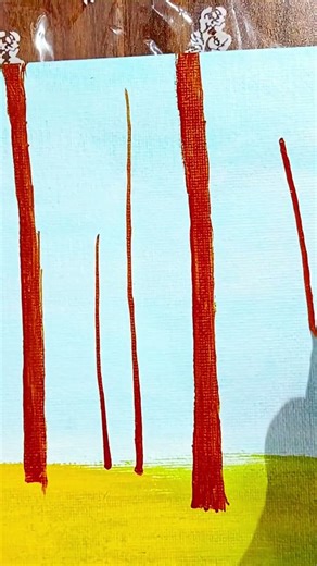 easy nature, trees and sunlight painting, by using acrylic colours...🌅🌄 #acrylicpainting #nature