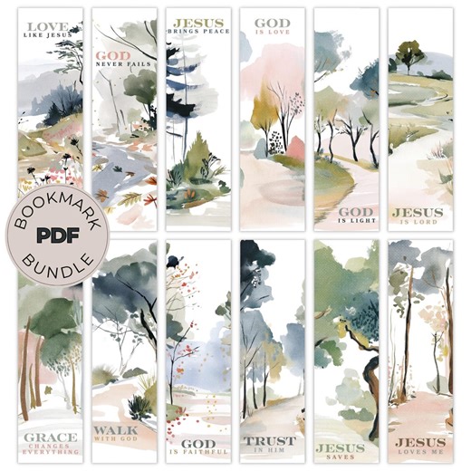 12 Printable Religious Bookmarks | Christian Bible Verse Bookmarks PDF | Instant Download Scripture Bookmarks | DIY Faith Gift - Etsy