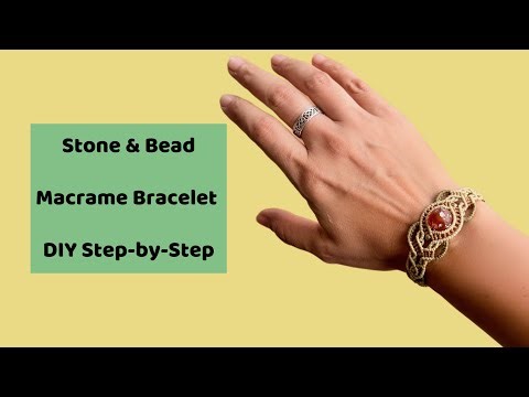 Stone & Bead Macrame Bracelet | DIY Step-by-Step
