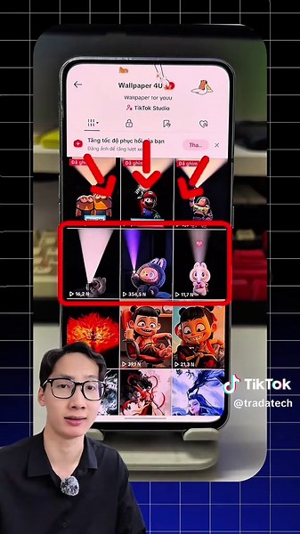 Cách cài hình nền Labubu soi đèn trên Android
