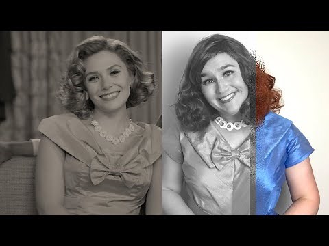Making a Wanda cosplay from WandaVision from a REAL 1950s vintage pattern - the dress from episode 1
