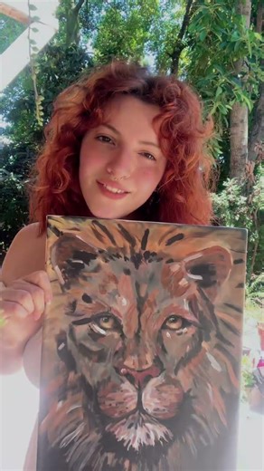 lion painting art #pintura #canva #art #acrilico #tutorial #fyp #oleo