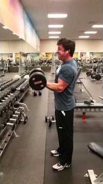 Bicep curling 80 lb dumbbells good form @ 6' 203
