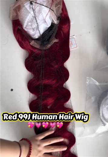 Intoxicated by this color😻💘so beautiful red 99J human hair wig 🔥👍#fyp #tiktokshop #springstatements #colorfulhair #redhair