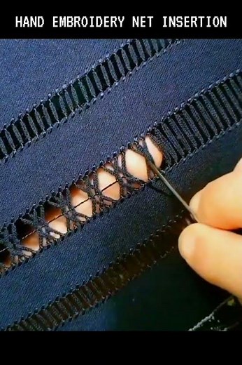 Make Your Shirt Cuffs Luxurious! Easy Hand Embroidery Tutorial with Mesh Stitching! #handbroidery