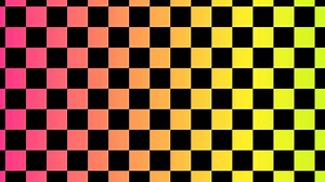 Download Black checkered pattern on colorful gradient background. Geometric motion graphic background. for free