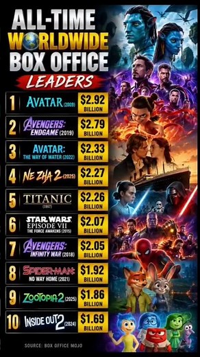 All time worldwide box office leaders 🎬🤔| #world #movie