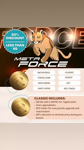 *Meta Force is more than just a networking platform, this is an entire Ecosystem with lots of utilities.* *Lots of avenues to make money asides marketing; there's NFTs, stablecoins, volatile token, Metaverse and lots more. This is a one time opportunity, grab it while you can🔥💰* *Send a dm to get started📌*