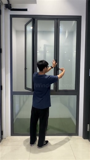 Aluminum folding windows feature a space-saving design.