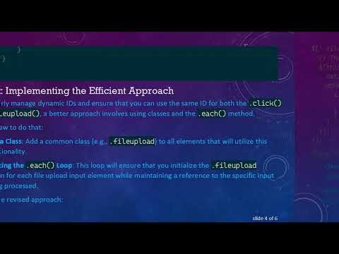 How to Properly Use Dynamic IDs with jQuery's fileupload Plugin