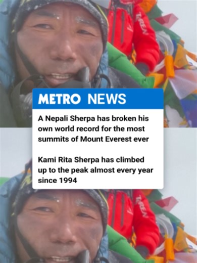 He's scaled Mount Everest 32 times. The 56-year-old has been congratulated by Nepal's Department for his contributions to promoting mountain tourism. At the same time, Lhakpa Sherpa also broke her own record as the most summits by a female climber, marking her 11th time at the peak. #sherpa #everest #nepali #mountaineering #incredibleachievement