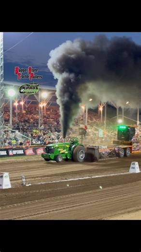 “Straight Outta Line” Pro Stock Tractor pulling with the Badger State Tractor Pullers in Baraboo, WI! #BSTP #ProPulling #HotShotsSecret #TractorPulling #ProStock #JohnDeere | Thurston Pulling Photos